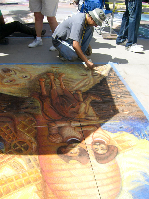 Henry Colchado Drawing with Chalk