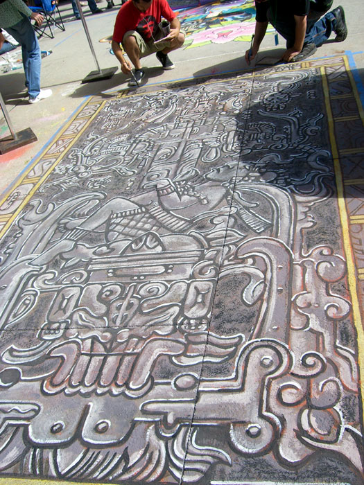 Chalk mayan drawing
