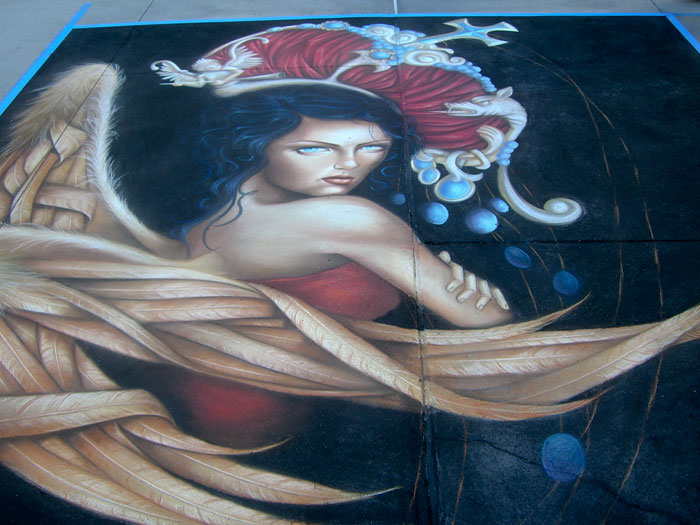 Woman - chalk drawing