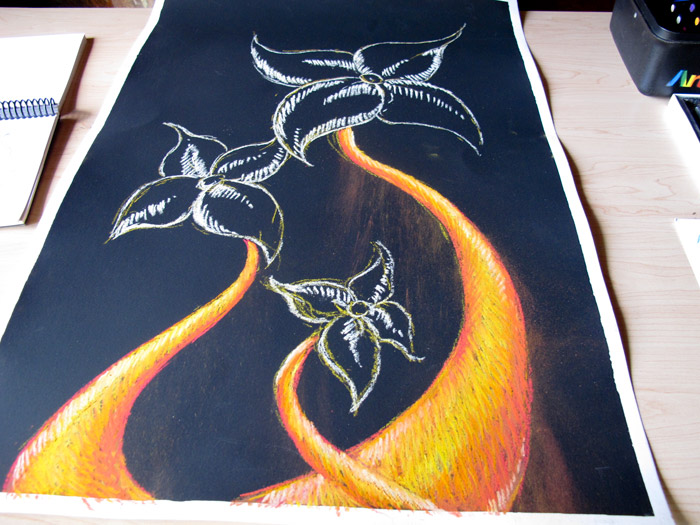 Chalk Drawing on paper - shading