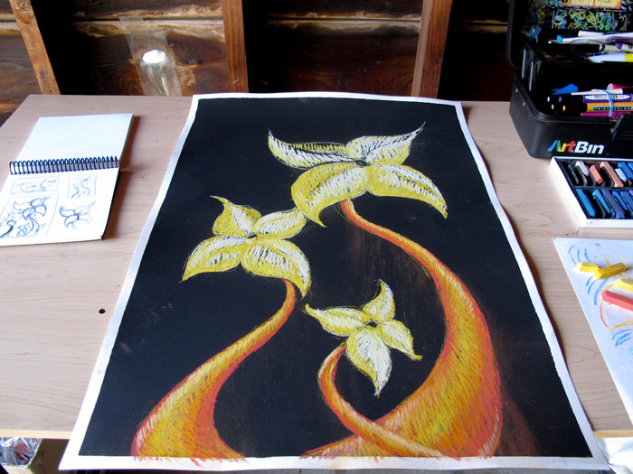 Flower drawing - shading the flower