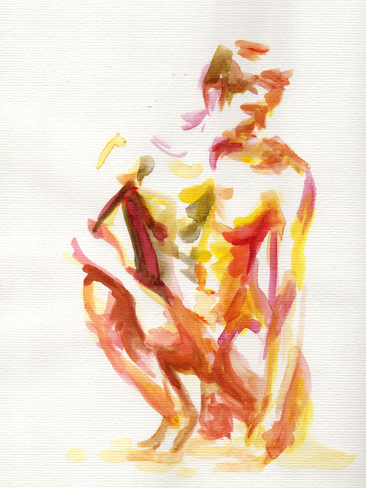 Water Color figure drawing male Water Color figure drawing male
