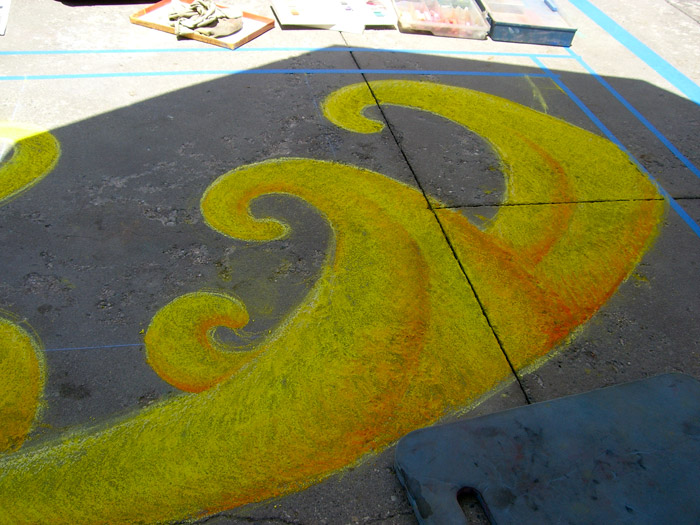 Chalk Drawing - shading with yellow and orange