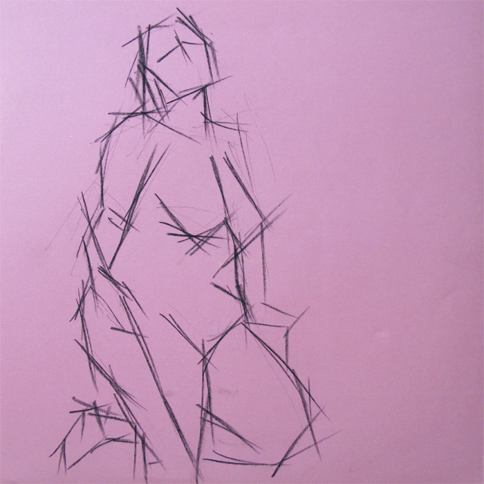 Henry Colchado - Figure Drawing Sketch - woman with rope