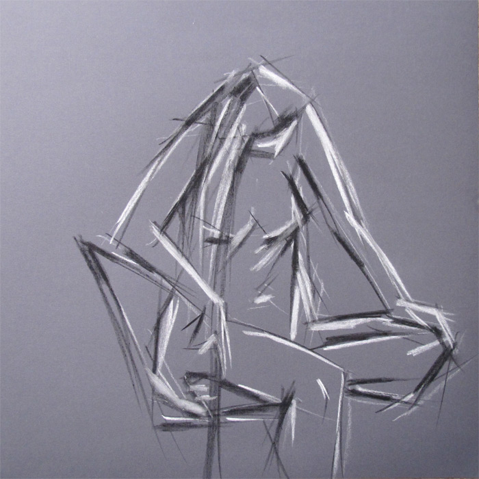 Henry Colchado - cubism sketch - woman in chair