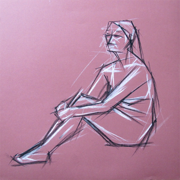 Henry Colchado - woman sitting sketch